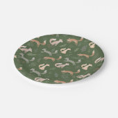 シームレスなキツネ冬の枝葉と ペーパープレート (アングル)