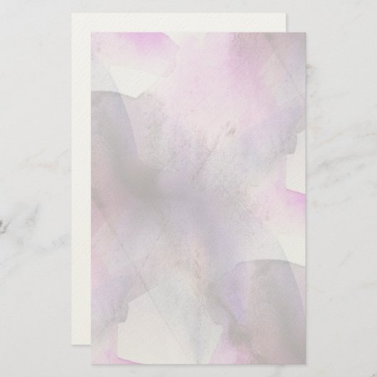 シームレスなキュービズム紫抽象芸術芸術 便箋 (正面/裏面)