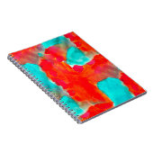 シームレスなキリン、ブルー、オレンジ色の水彩画家 ノートブック (右側)