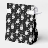 シームレスなクリスマスのスカンジナビア風黒模様 フェイバーボックス (裏面サイド)