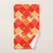 シームレスなクリスマスのパッチワークのパッチのパターン バスタオルセット (ハンドタオル)