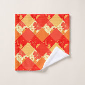 シームレスなクリスマスのパッチワークのパッチのパターン バスタオルセット (ウォッシュタオル)