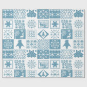 シームレスなクリスマスの冬のパッチワーク雪の結晶ピン ラッピングペーパー (フラット)