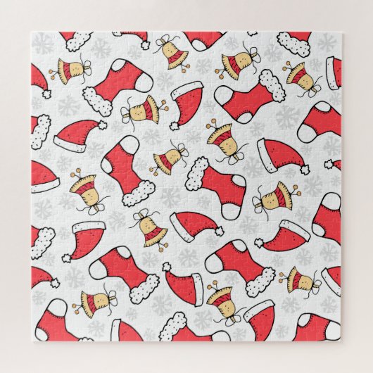 シームレスなクリスマスパターン、フェスティバルデザイン。 ジグソーパズル (横)