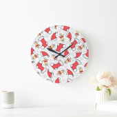 シームレスなクリスマスパターン、フェスティバルデザイン。 ラージ壁時計 (ホーム)