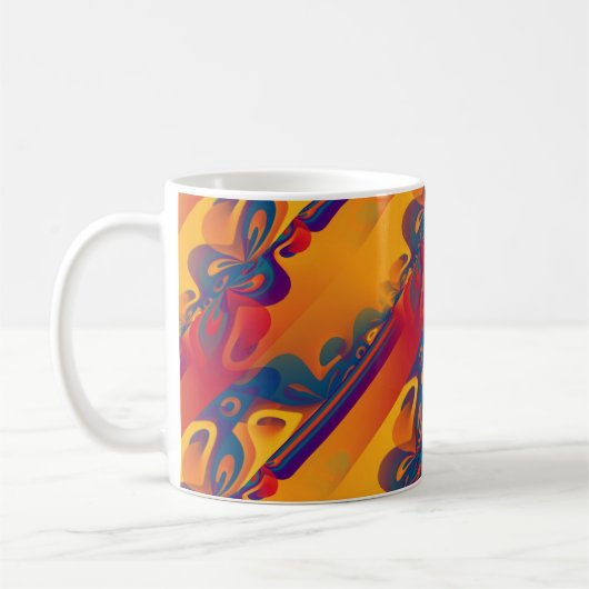 シームレスなグラフィックデザイン – 黄色の赤I コーヒーマグカップ (左)