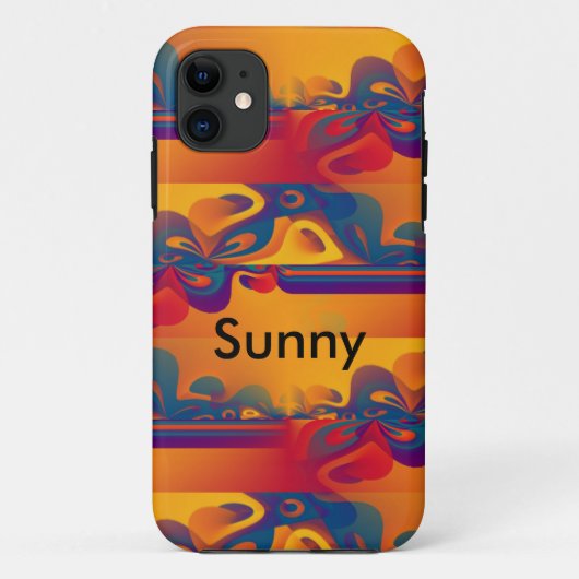 シームレスなグラフィックデザイン – 黄色の赤I Case-Mate iPhoneケース (裏面)