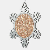 シームレスなグリッターシークイン輝く金ゴールドゴールデンブロンツ スノーフレークピューターオーナメント (右)