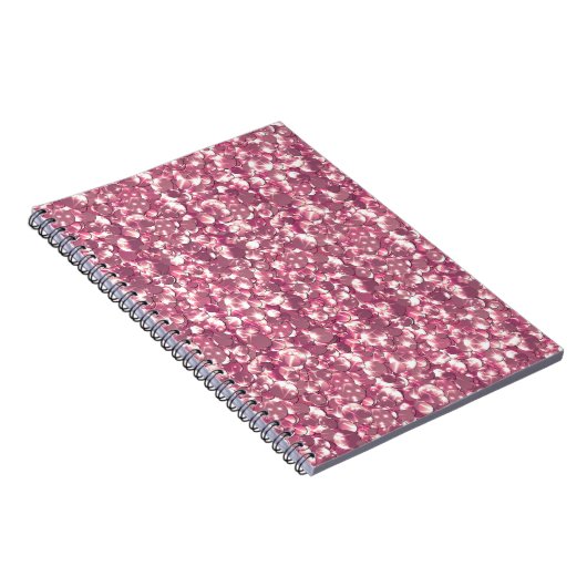 シームレスなグリッタースパークルシークインきらめく銀 ノートブック (右側)