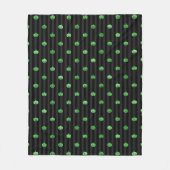 シームレスなグリーンフォイルのカボチャストライプ&ハロウィン フリースブランケット (正面)