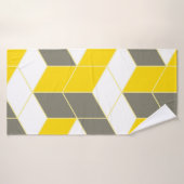 シームレスなグレーと黄色の等角投影キュービカルト バスタオル (バスタオル)