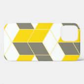 シームレスなグレーと黄色の等角投影キュービカルト Case-Mate iPhoneケース (裏面 (横))