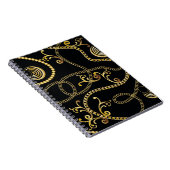 シームレスなゴールデンチェーンパターンファッション、Illusterati ノートブック (右側)