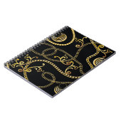 シームレスなゴールデンチェーンパターンファッション、Illusterati ノートブック (左側)