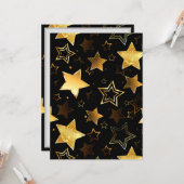 シームレスなゴールドの星のパターン カード (正面/裏面インサイチュ)