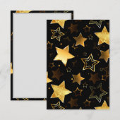 シームレスなゴールドの星のパターン ノートカード (正面/裏面)