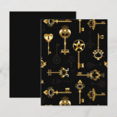 シームレスなゴールドの鍵のパターン (正面/裏面)