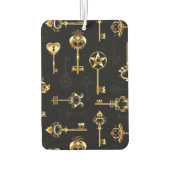 シームレスなゴールドの鍵のパターン カーエアーフレッシュナー (裏面)