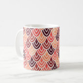 シームレスなジオメトリパターンを紙テクスチャに コーヒーマグカップ (正面左)