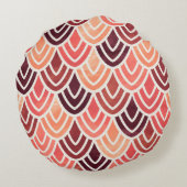 シームレスなジオメトリパターンを紙テクスチャに ラウンドクッション (裏面)