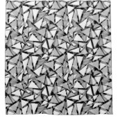 シームレスなジオメトリ三角形の形状グレー シャワーカーテン (正面)