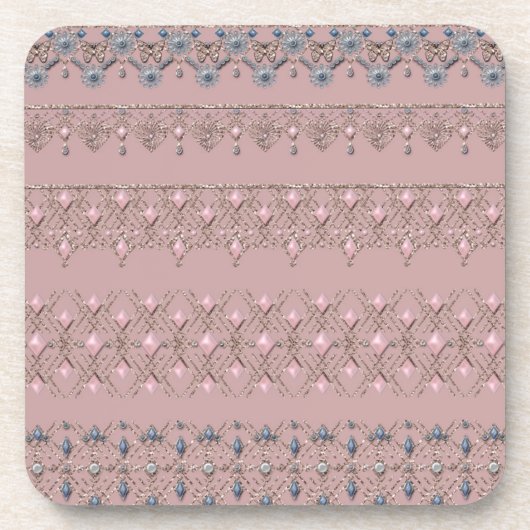 シームレスなジュエリービーズ結晶グリッターシャインsequ コースター (正面)