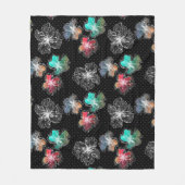 シームレスなスケッチされた折り付き花の抽象芸術モダンパ フリースブランケット (正面)