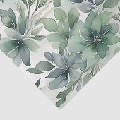 シームレスなセージ緑のフローラ 薄葉紙 (詳細)