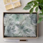 シームレスなセージ緑のフローラ 薄葉紙 (ギフト)