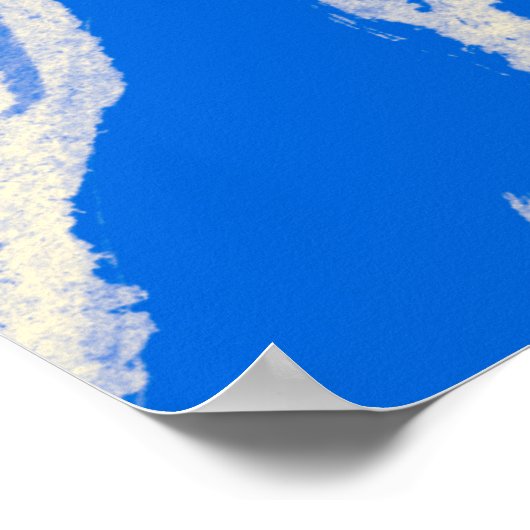 シームレスなタイガースキン。ジャングルリピートの水色。ブルー ポスター (角)