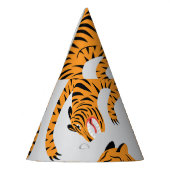シームレスなタイガーパターン、野生生物のテーマ。 パーティーハット (左)