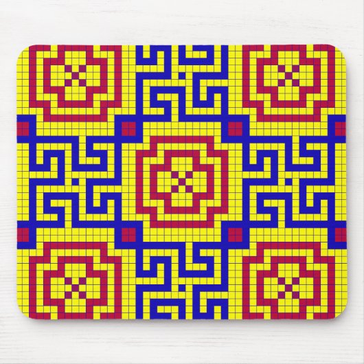 シームレスなタイル状の幾何学的モザイクパターン マウスパッド (正面)