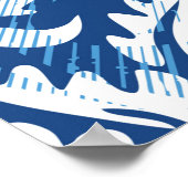 シームレスなダマスクパターン ポスター (角)