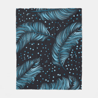 シームレスなダークフェザーテクスチャ、抽象芸術ヴィンテージ。 フリースブランケット