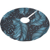 シームレスなダークフェザーテクスチャ、抽象芸術ヴィンテージ。 ブラッシュドポリエステルツリースカート (アングル)