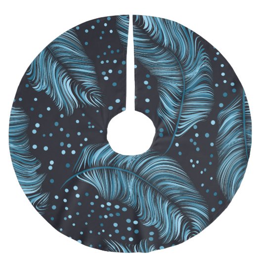 シームレスなダークフェザーテクスチャ、抽象芸術ヴィンテージ。 ブラッシュドポリエステルツリースカート (正面)