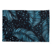 シームレスなダークフェザーテクスチャ、抽象芸術ヴィンテージ。 枕カバー (裏面)