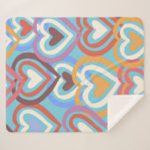 シームレスなテクスチャとおもしろいハート  シェルパブランケット (正面(横))