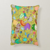 シームレスなテクスチャ。手描きのドードルが食べ物に適している  アクセントクッション (裏面(縦))