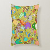 シームレスなテクスチャ。手描きのドードルが食べ物に適している  アクセントクッション (正面(垂直))