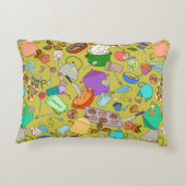 シームレスなテクスチャ。手描きのドードルが食べ物に適している  アクセントクッション (裏面)