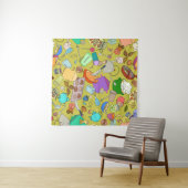 シームレスなテクスチャ。手描きのドードルが食べ物に適している  タペストリー (インサイチュ(横))