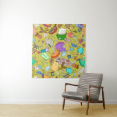 シームレスなテクスチャ。手描きのドードルが食べ物に適している  タペストリー (インサイチュ)