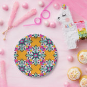 シームレスなトルコカラフル語かわいい ペーパープレート (パーティー)