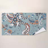 シームレスなトレンディーバックグラウンドとペイズリーインディアン バスタオル (バスタオル)