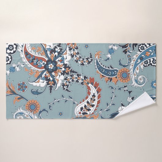 シームレスなトレンディーバックグラウンドとペイズリーインディアン バスタオル (バスタオル)