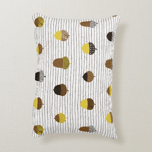 シームレスなドングリの模様。秋の風装。 アクセントクッション (裏面(縦))