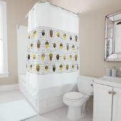 シームレスなドングリの模様。秋の風装。 シャワーカーテン (インサイチュ)