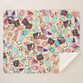 シームレスなドードルケーキの柄。手描きb シェルパブランケット (正面(横))