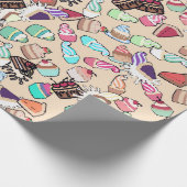 シームレスなドードルケーキの柄。手描きb ラッピングペーパー (角)